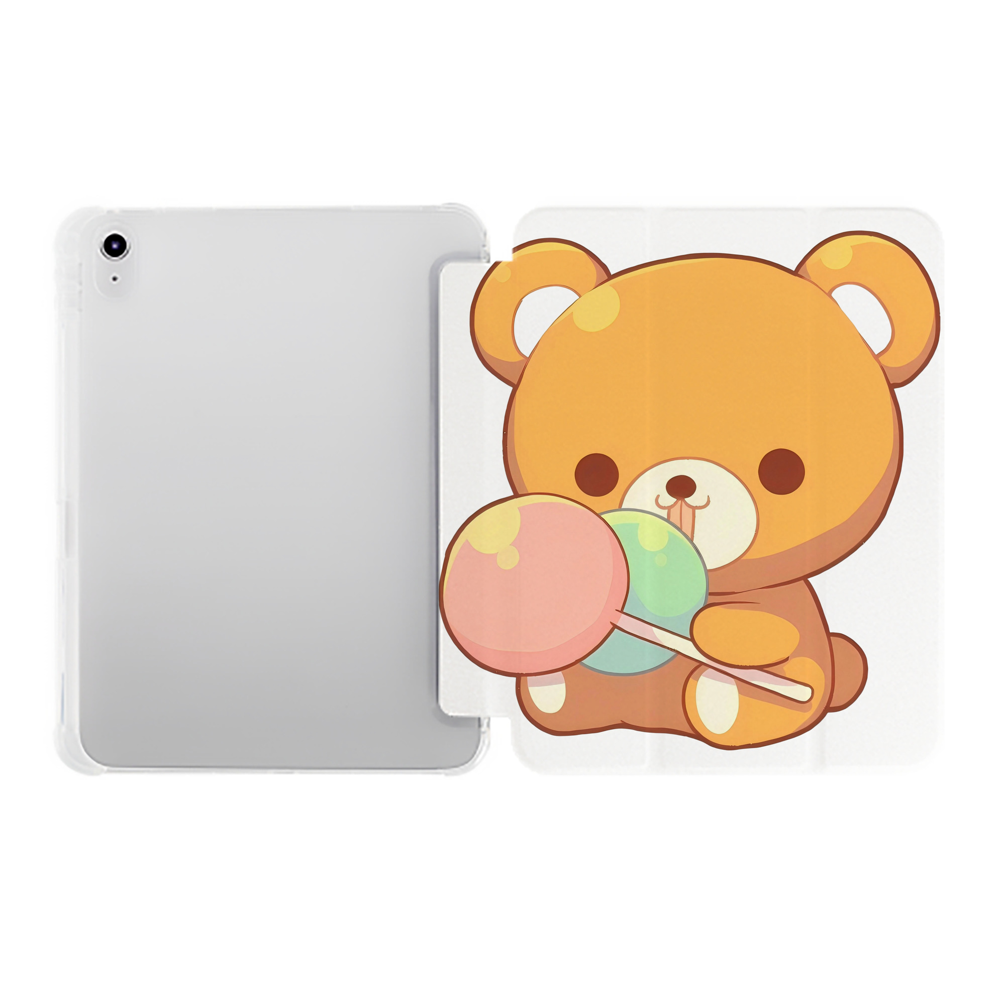 （画像用） リラックマ リラックマ キイロイトリ Rilakkuma Korilakkuma Kiiroitori IPad ケース ペン収納付き 三つ折りスタンド PUレザー×シリコン 対応機種9.5/10.5/10.9インチ